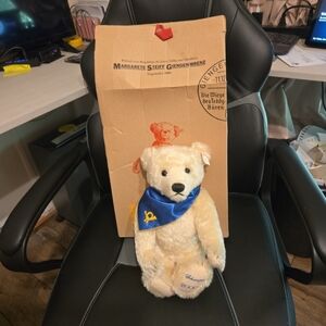 Steiff Teddy Bear with Blue Scarf And Original Box